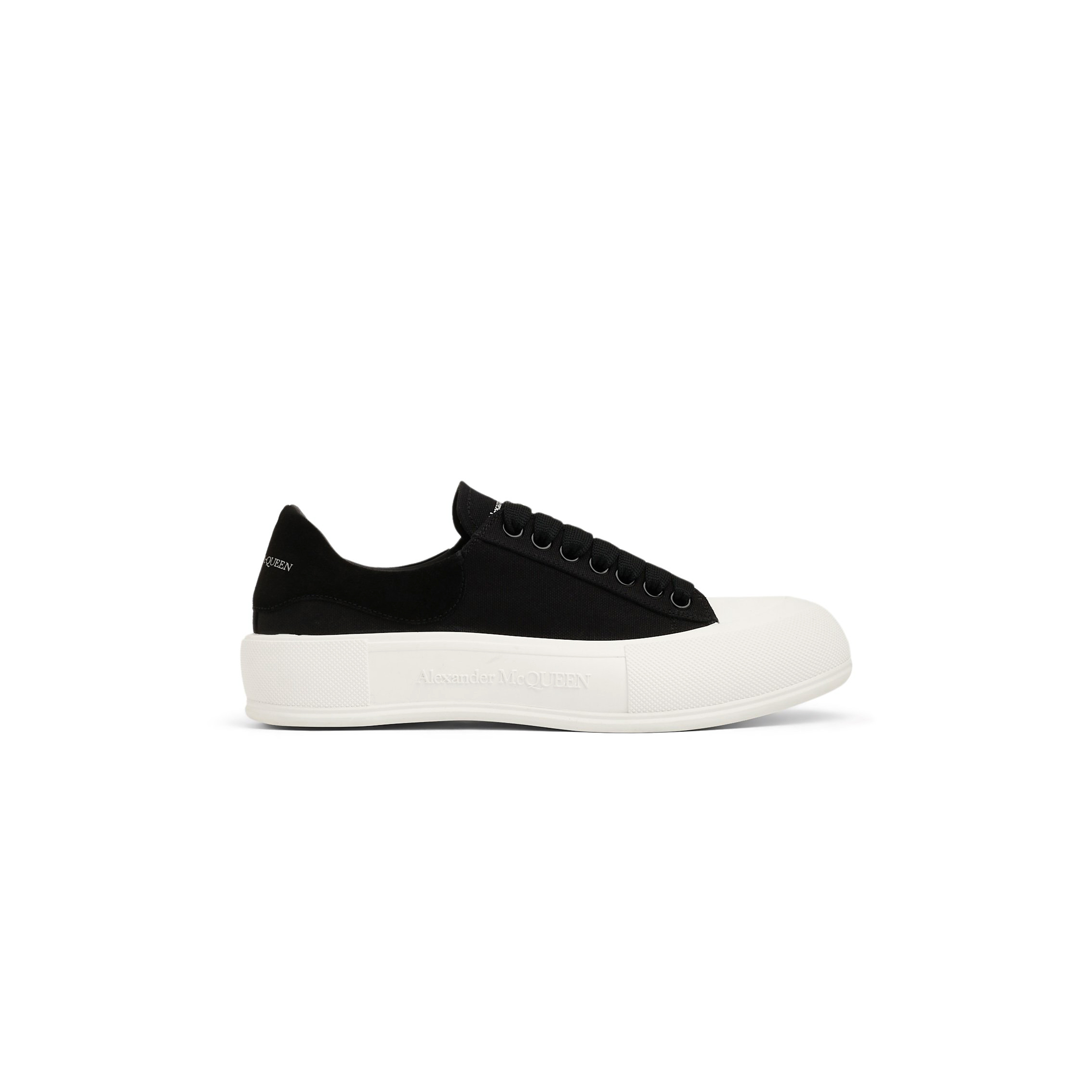 ALEXANDER MCQUEEN DECK SNEAKERS IN BLACK CANVAS 654593W4MV71070